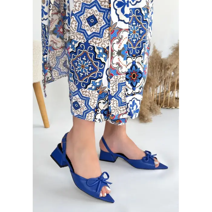 Lotta Mavi Cilt Topuklu Ayakkabı