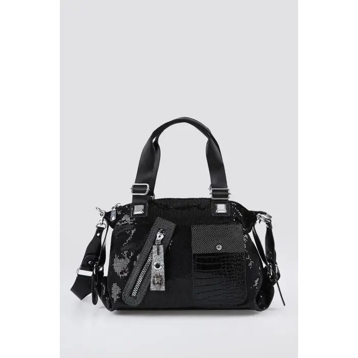 Merli Siyah Cilt Omuz Çantası