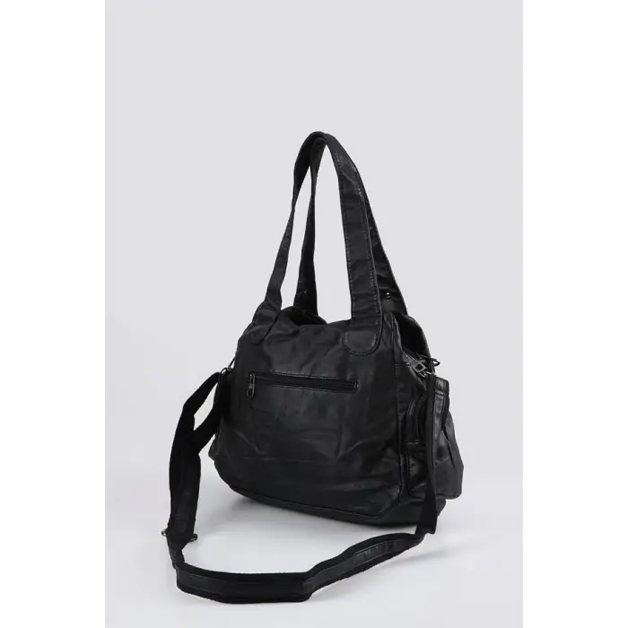 Miver Siyah Cilt Omuz Çantası