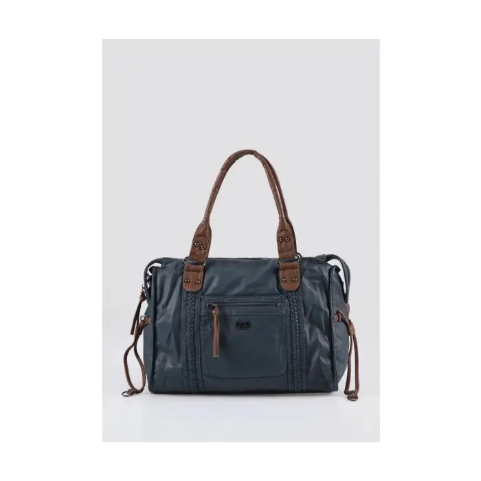 Muert Mavi Cilt Omuz Askılı El Çantası