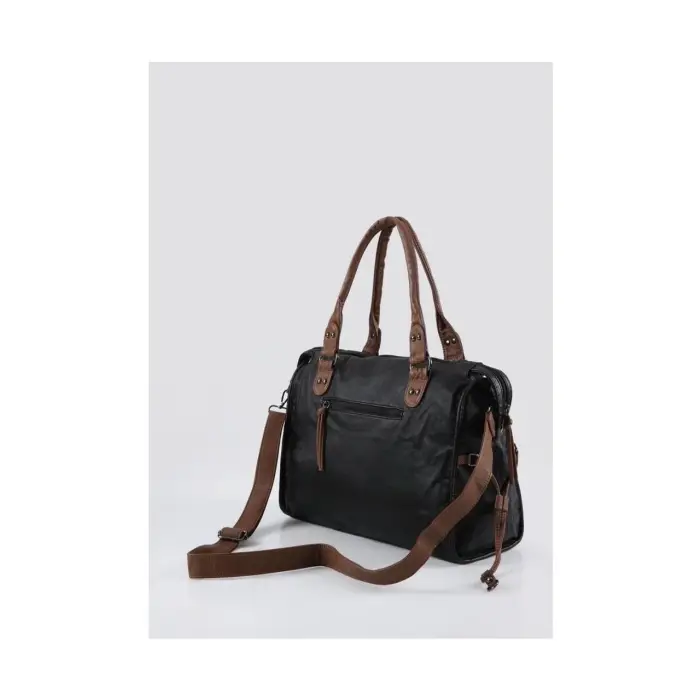 Muert Siyah Cilt Omuz Askılı El Çantası