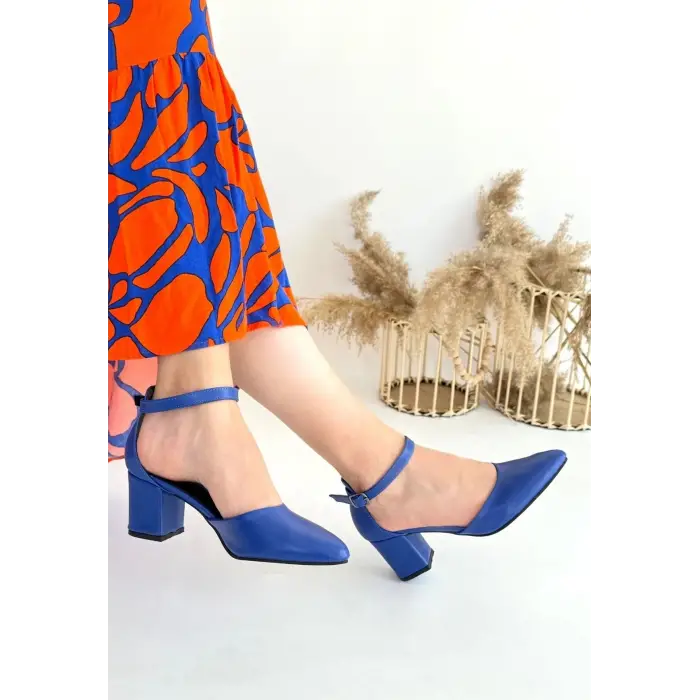 Mulen Mavi Cilt Topuklu Ayakkabı