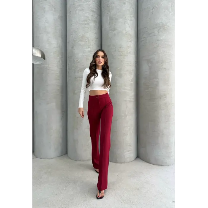 Önü cumalı ithal krep pantolon