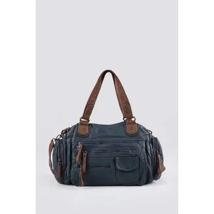 Orten Mavi Cilt Omuz Çantası