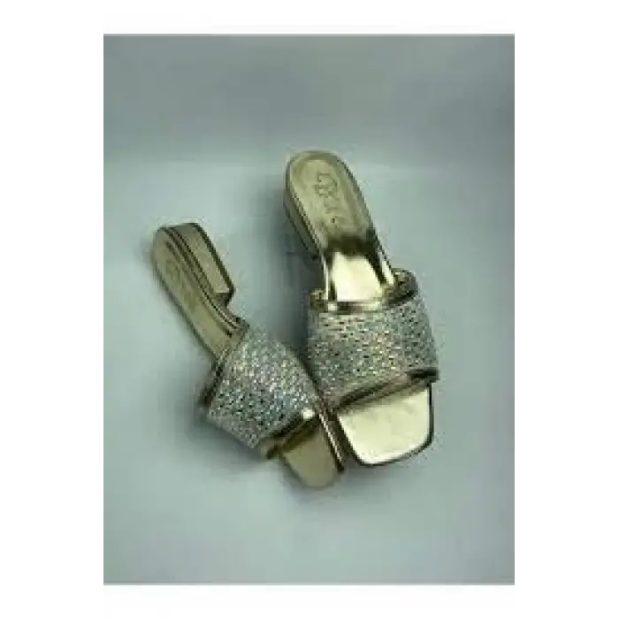 Ortu Gold Cilt İşlemeli Terlik