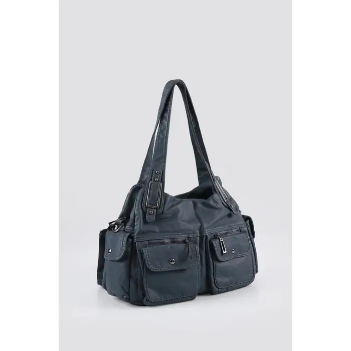 Oten Mavi Cilt Omuz Çantası