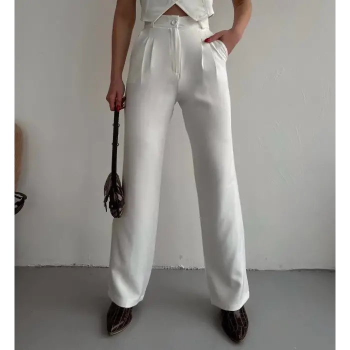 Palazzo pantolon beyaz s23211
