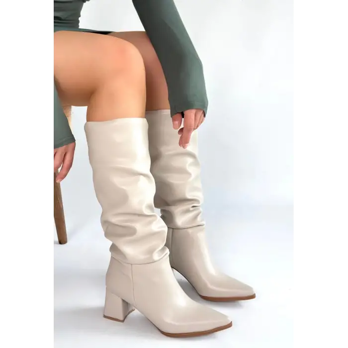 Piyat Ten Cilt Topuklu Çizme