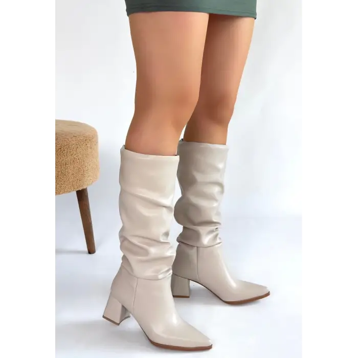 Piyat Ten Cilt Topuklu Çizme