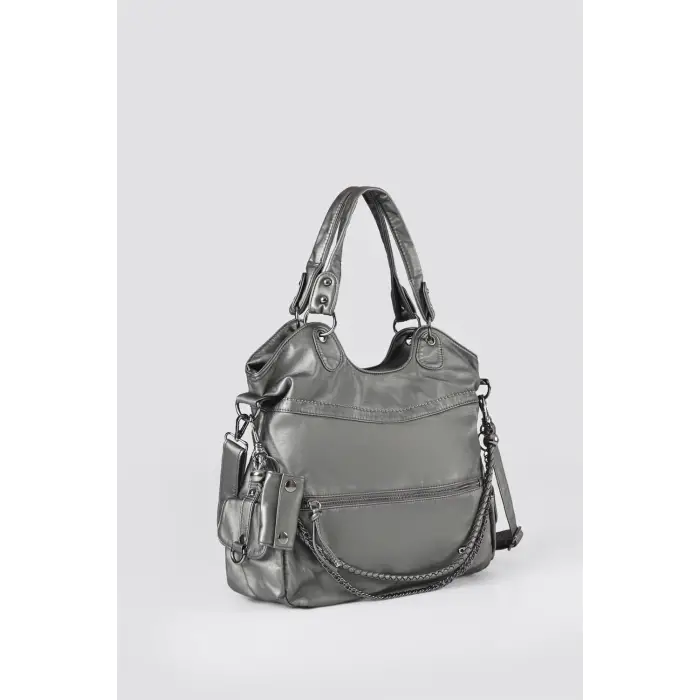 Silla Gri Cilt Omuz Çantası