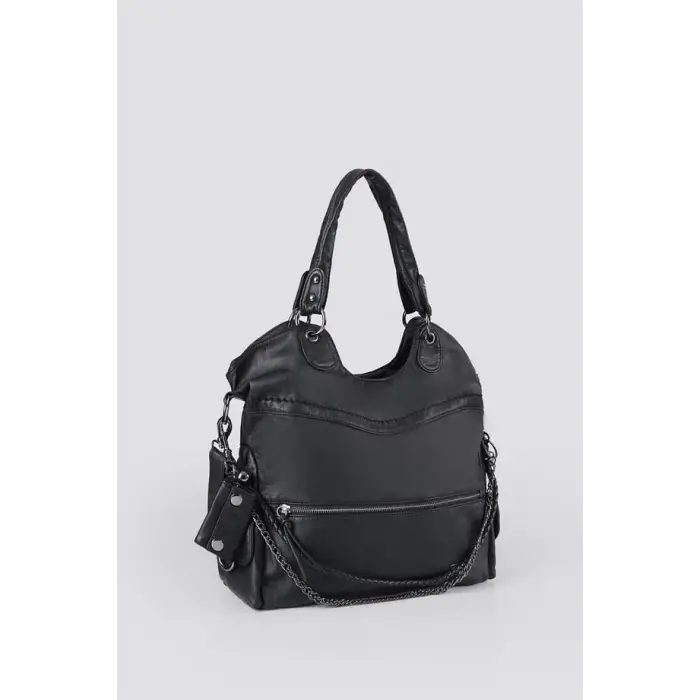 Silla Siyah Cilt Omuz Çantası