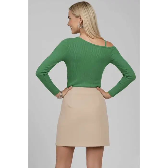 Tek Omuz İpli Bluz Yeşil T4328