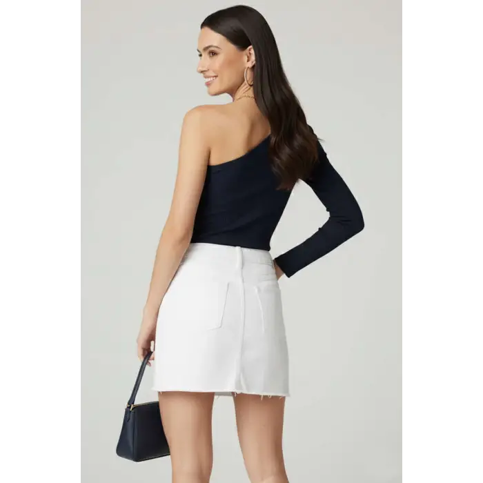 Tek Omuzlu Basic Bluz Lacivert T4275