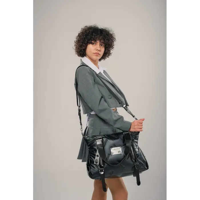 Tiven Siyah Cilt Omuz Ve Kol Çantası