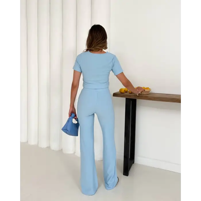 V aksesuarlı ottoman takım mavi s255850