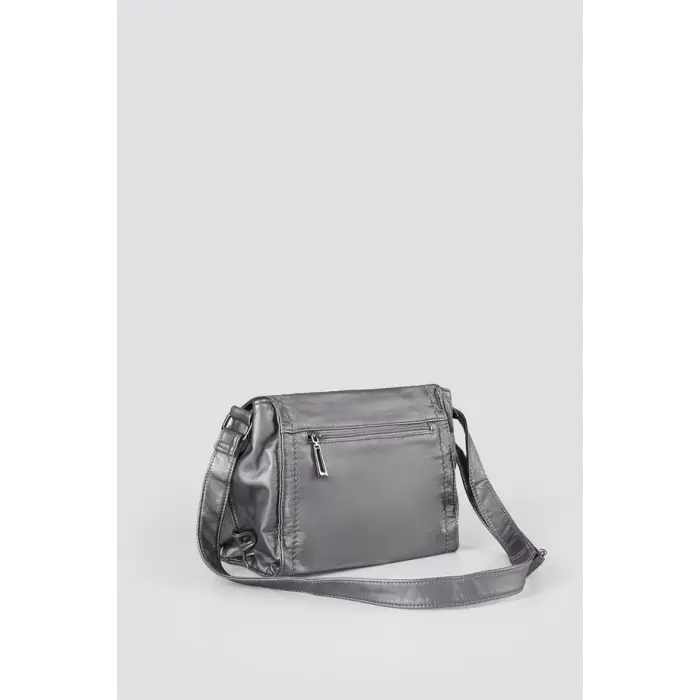 Witer Gri Cilt Omuz Çantası
