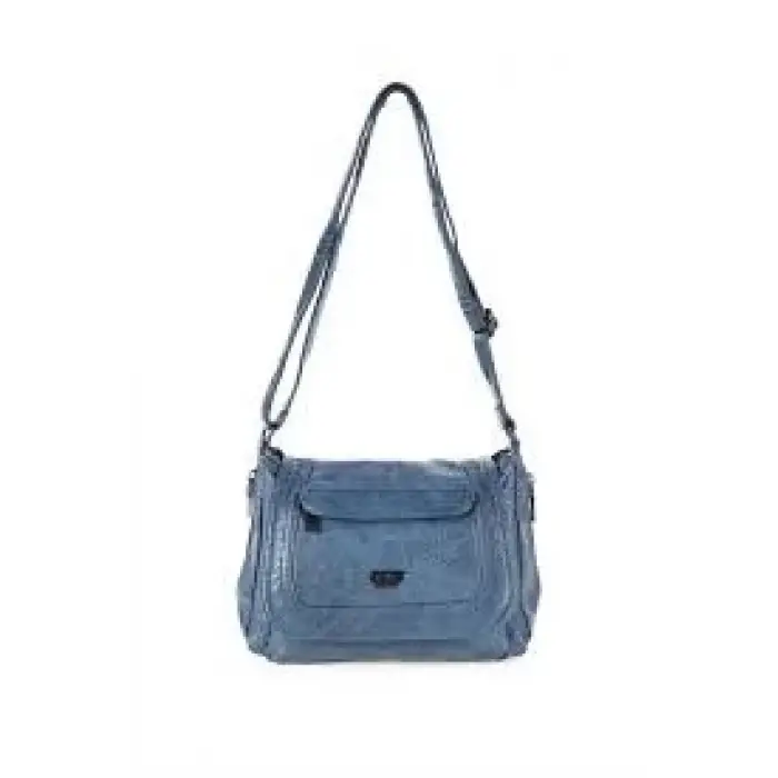 Ziwen Mavi Cilt Omuz Çantası