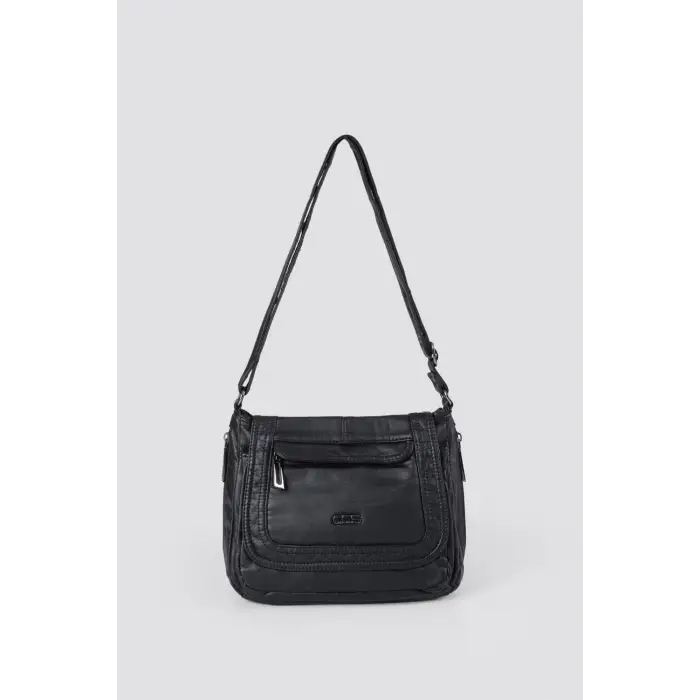 Ziwen Siyah Cilt Omuz Çantası