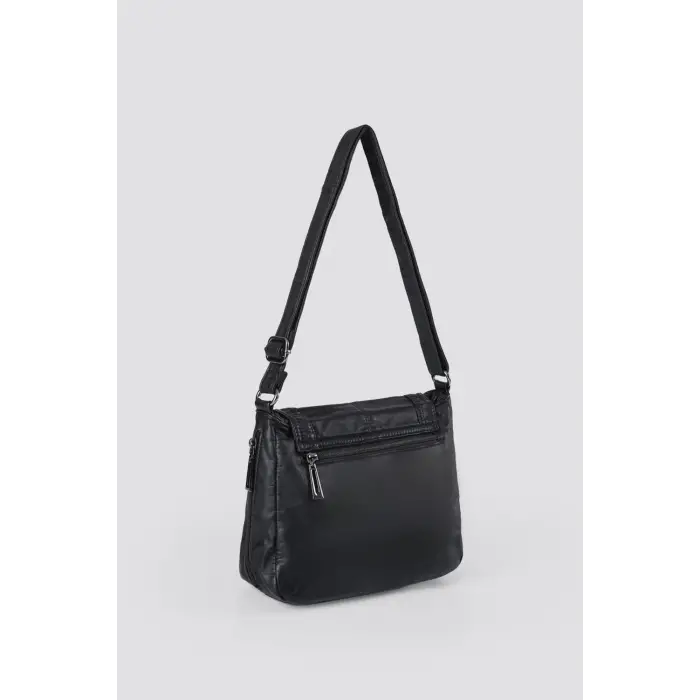 Ziwen Siyah Cilt Omuz Çantası