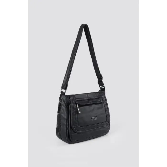 Ziwen Siyah Cilt Omuz Çantası