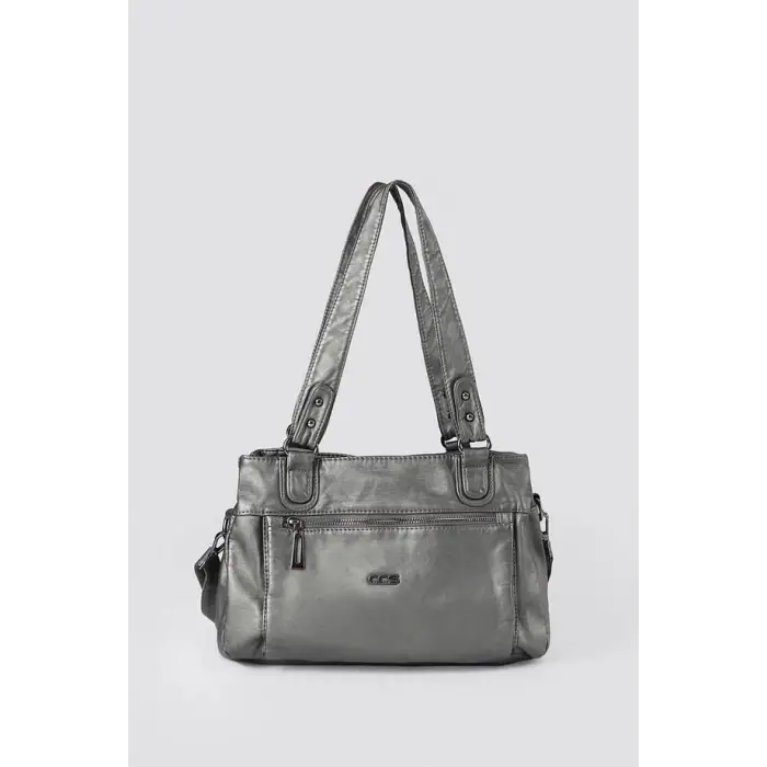 Zuwer Gri Cilt Omuz Çantası