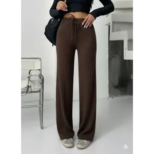 Fitilli şardonlu pantolon kahve a4058