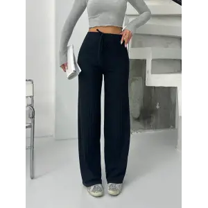 Fitilli şardonlu pantolon siyah a4058