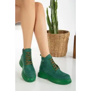 Jiwa Yeşil Süet Bağcıklı Bot