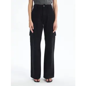 Kargo cep jeans pantolon siyah