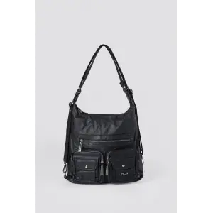 Kinya Siyah Cilt Omuz Çantası