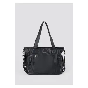 Lonti Siyah Cilt Omuz Çantası