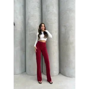 Önü cumalı ithal krep pantolon