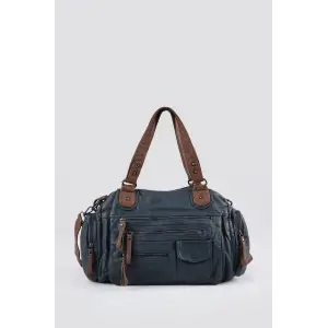 Orten Mavi Cilt Omuz Çantası