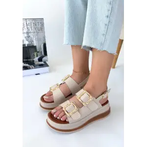 Stan Bej Cilt Sandalet