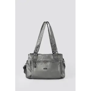 Zuwer Gri Cilt Omuz Çantası