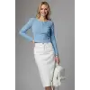 Çıtçıt Detaylı Bluz Mavi T4343
