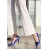 Jilya Mavi Cilt Stiletto Ayakkabı