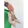 Joye Bej Cilt Topuklu Ayakkabı