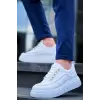 KB-X10 Kuback Beyaz Cilt  Beyaz Yüksek Taban Günlük Spor Ayakkabı