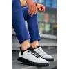 KB-X204 Kuback Beyaz Siyah Keten Siyah Yüksek Taban Günlük Erkek Spor Ayakkabı