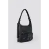 Kinya Siyah Cilt Omuz Çantası