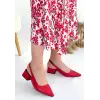 Morji Kırmızı Cilt Topuklu Ayakkabı