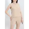 Şortlu Ayrobin takım bej