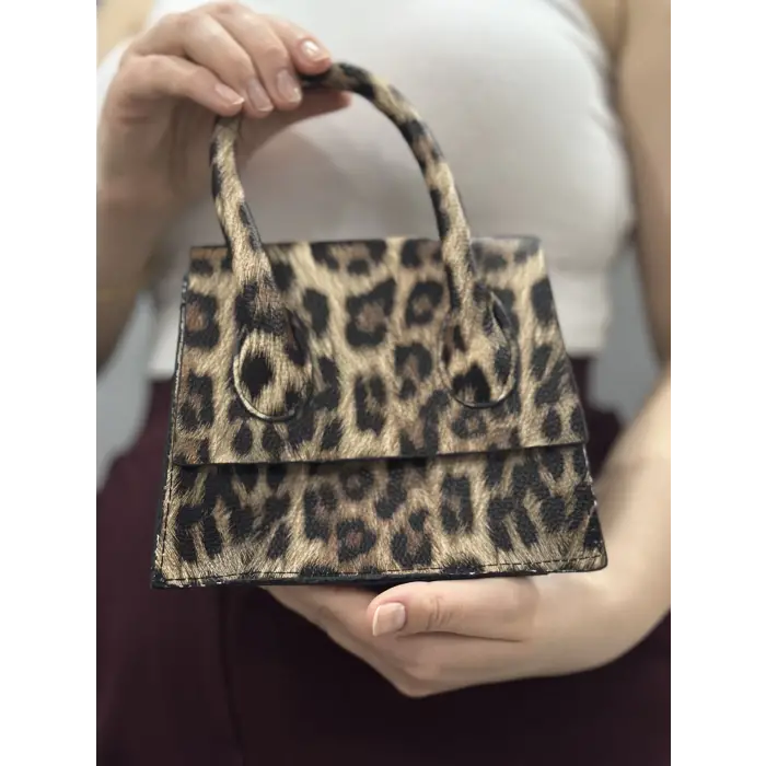 luxe leopar cilt çanta