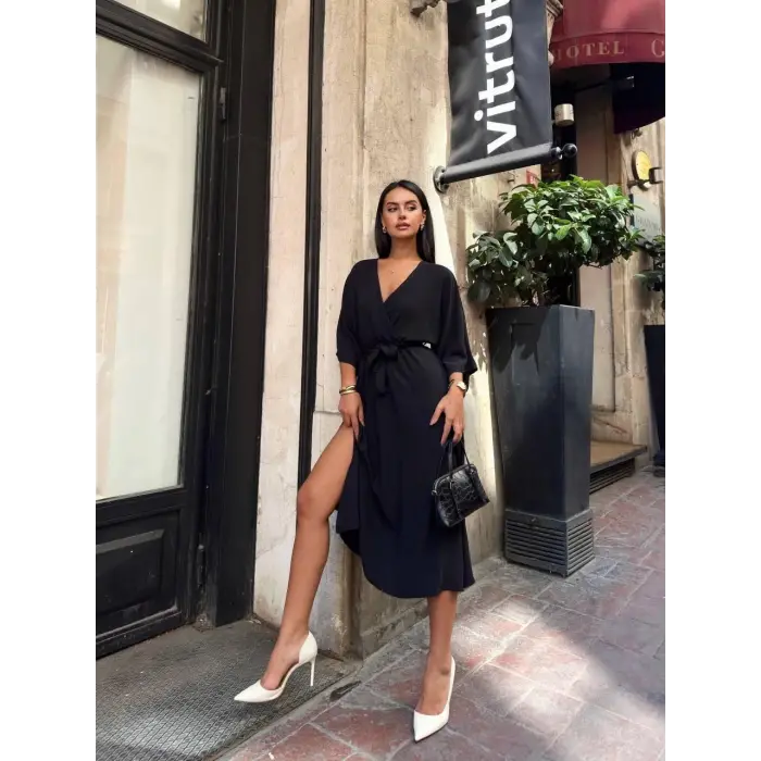 Ayrobin midi elbise