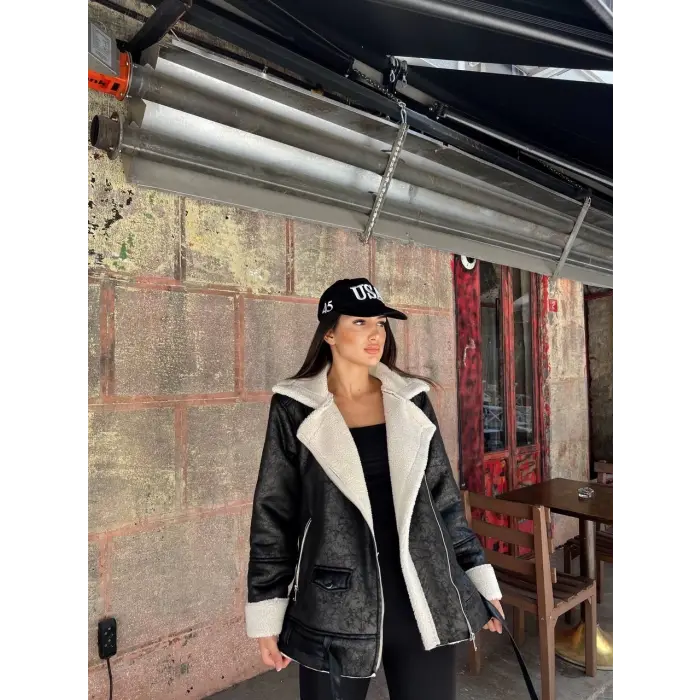 CHANEL DERİ SÜET KRAŞLI İÇİ PELUŞLU KAPLAMA KABAN