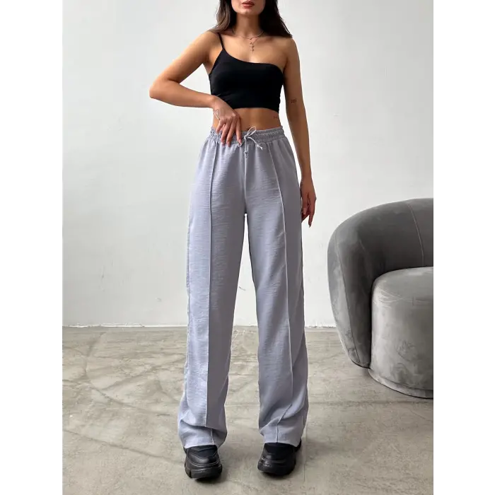 Çımalı keten pantolon
