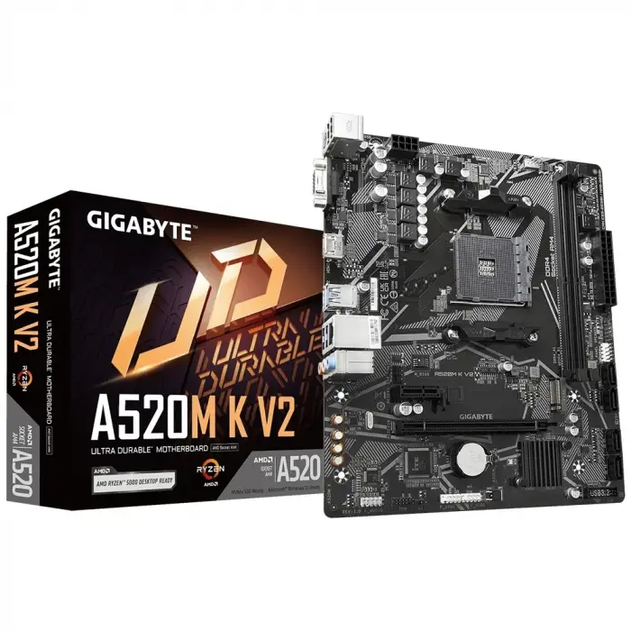 GIGABYTE A520M-K-V2 AM4 DDR4 SES GLAN HDMI/VGA SATA3 USB3.2 Matx
