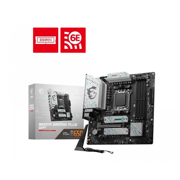 MSI B650M GAMING PLUS WIFI AM5 DDR5 7200MHZ(OC) HDMI DP M.2 USB3.2 2.5G LAN WI-FI 6E MATX