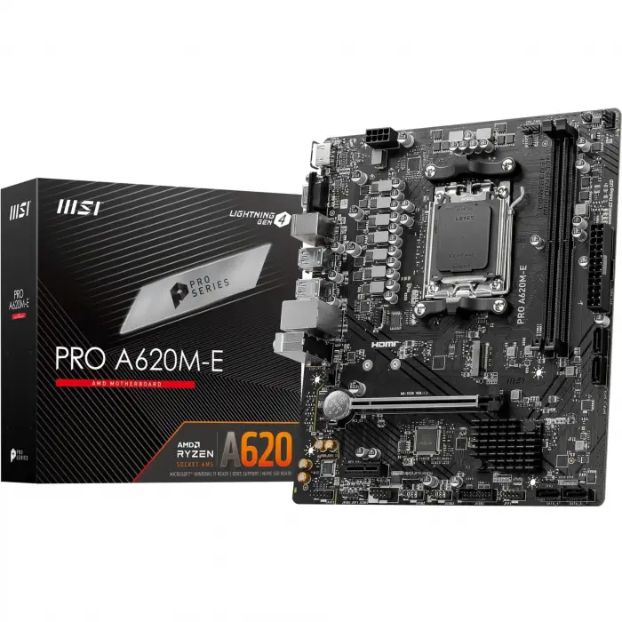 MSI PRO A620M-B AM5 DDR5 6800MHZ(OC) HDMI VGA M.2 USB3.2 JARGB_V2 mATX